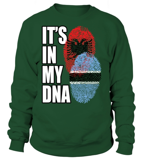 Botswana And Albanian Mix Heritage DNA Flag Sweatshirt Unisex