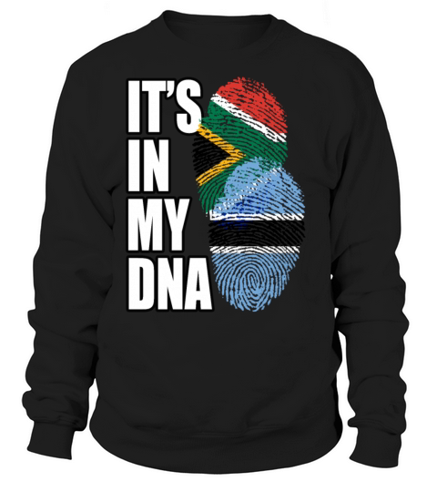 Botswana And South African Mix Heritage DNA Flag Sweatshirt Unisex