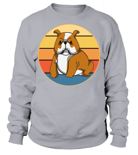 Bulldog Dog Breed Vintage Retro Sunset Sweatshirt Unisex