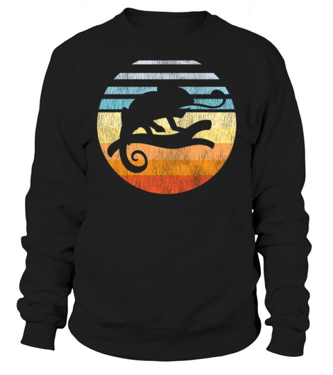Chameleon Retro Vintage Sunset Sweatshirt Unisex