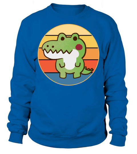 Crocodile Retro Sunset Vintage Wild Animal Sweatshirt Unisex