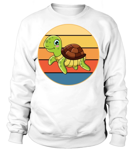 Cute Turtle Vintage Retro Sunset Marine Animal Sweatshirt Unisex