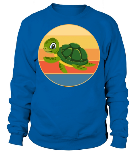 Cute Turtle Vintage Retro Sunset Marine Animal Sweatshirt Unisex