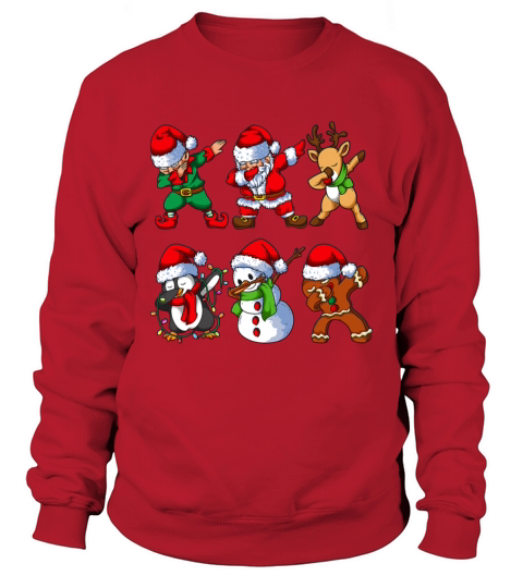 Dabbing Santa Elf Friends Christmas Kids Boys Men Sweatshirt Unisex