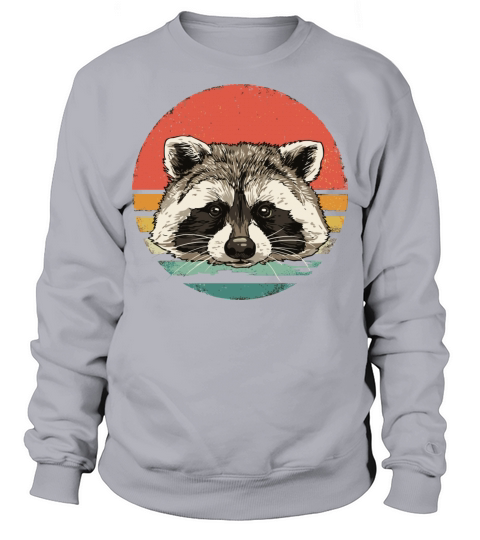 Retro Vintage Raccoon Lover 70S Men Women Kids Sweatshirt Unisex
