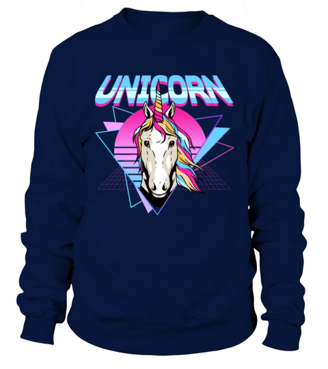Unicorn Retro 80s Aesthetic Vaporwave Synthwave Sweatshirt Unisex
