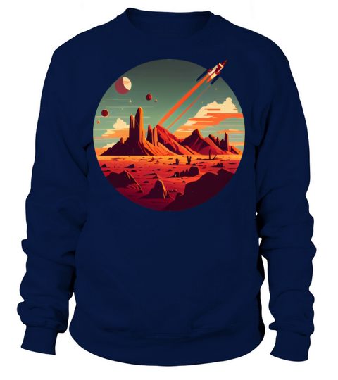 Vintage Space Science Mars Fiction Geek Solar Sweatshirt Unisex