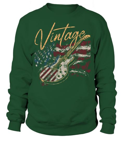 Vintage USA Flag Guitar 4th of July for Guitarist Sweatshirt Unisex