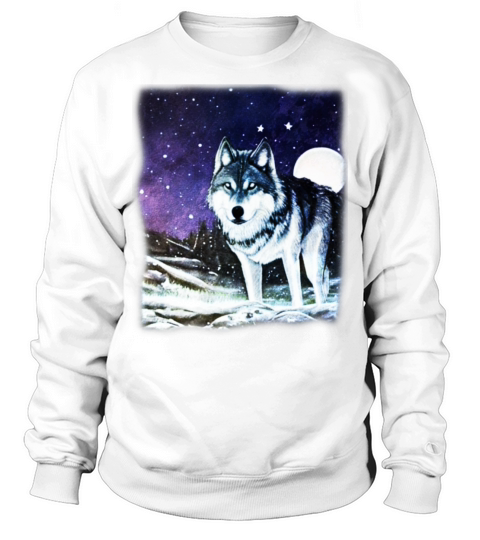Wolf artwork design predator face imprint Sweatshirt Unisex