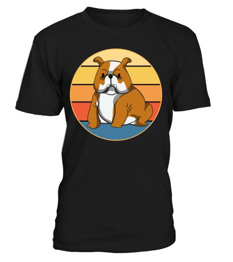 Bulldog Dog Breed Vintage Retro Sunset T-Shirt Unisex