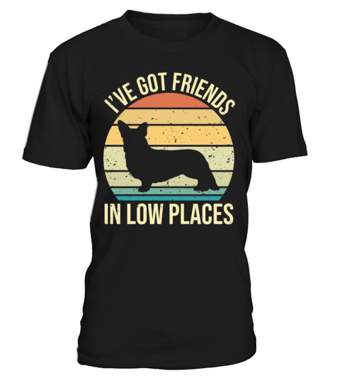 Corgi Ive Got Friends In Low Place Vintage Dog T-Shirt Unisex
