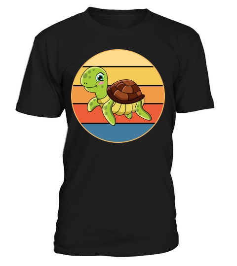 Cute Turtle Vintage Retro Sunset Marine Animal T-Shirt Unisex