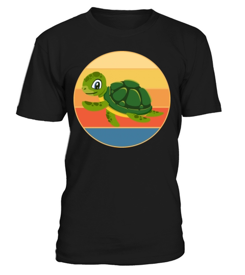 Cute Turtle Vintage Retro Sunset Marine Animal T-Shirt Unisex