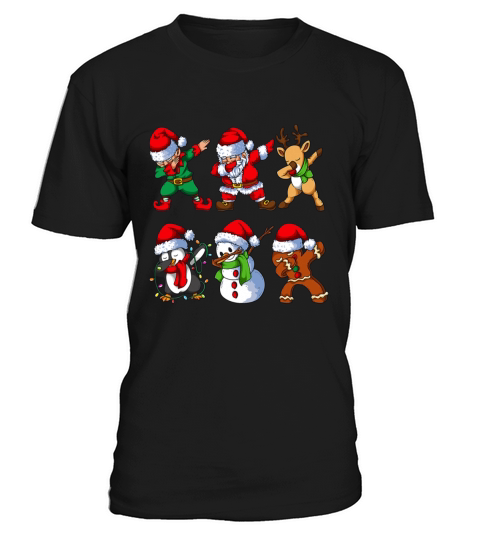 Dabbing Santa Elf Friends Christmas Kids Boys Men T-Shirt Unisex