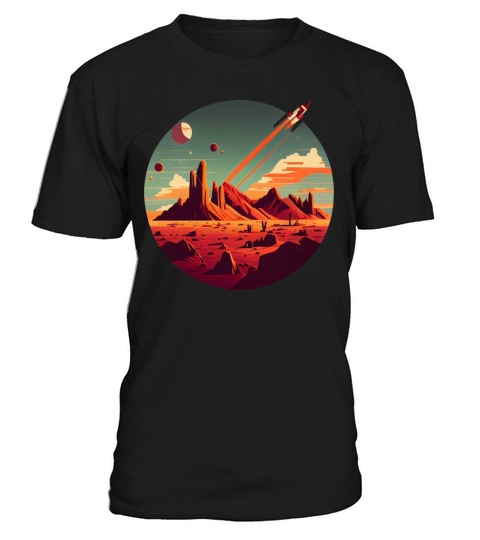 Vintage Space Science Mars Fiction Geek Solar T-Shirt Unisex