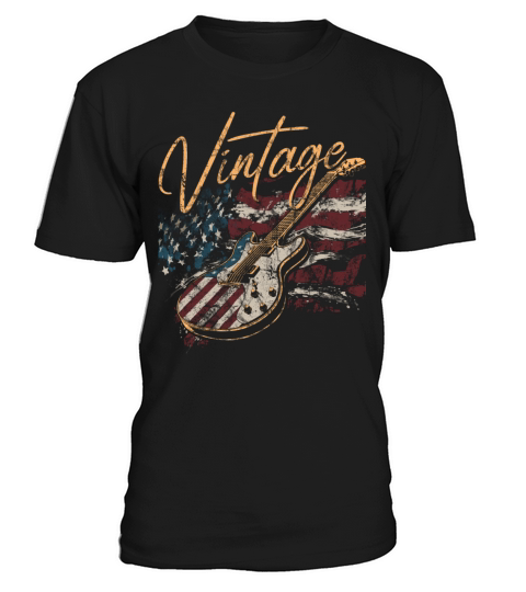 Vintage USA Flag Guitar 4th of July for Guitarist T-Shirt Unisex