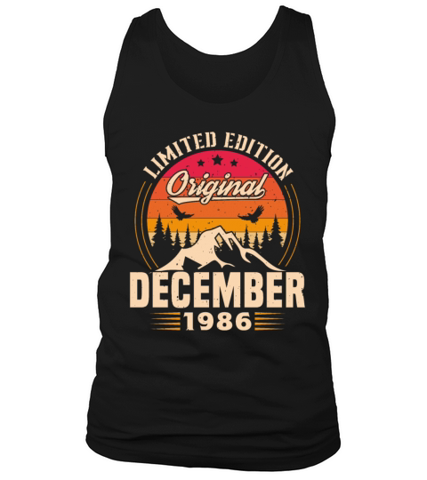 Birthday Gift December 1986 Vintage Retro Tank Top Unisex
