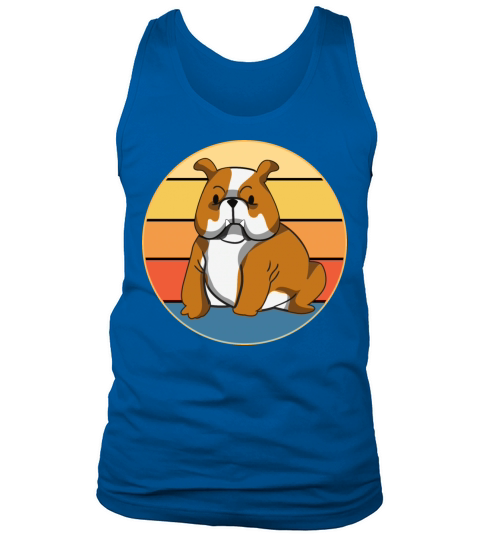 Bulldog Dog Breed Vintage Retro Sunset Tank Top Unisex