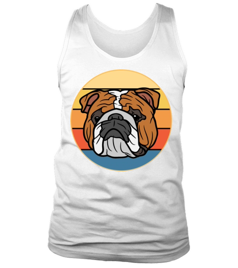 Bulldog Dog Breed Vintage Retro Sunset Tank Top Unisex