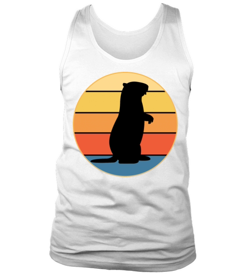 Cute Groundhog Retro Sunset Vintage Animal Lover Tank Top Unisex