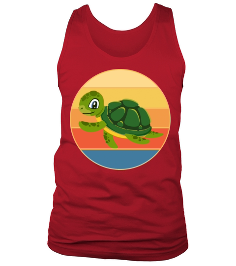 Cute Turtle Vintage Retro Sunset Marine Animal Tank Top Unisex