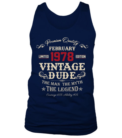 February 1978 Vintage Birthday Present Tank Top Unisex