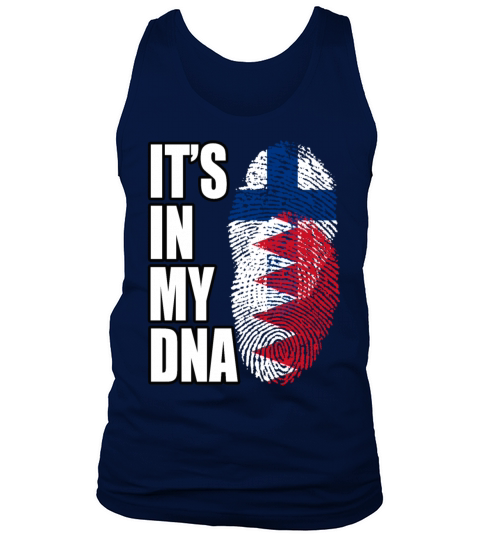 Finland And Bahraini Mix Heritage DNA Flag Tank Top Unisex