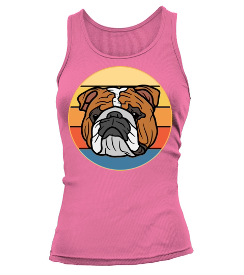 Bulldog Dog Breed Vintage Retro Sunset Tank top Woman