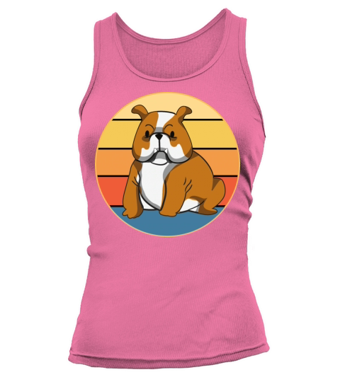 Bulldog Dog Breed Vintage Retro Sunset Tank top Woman