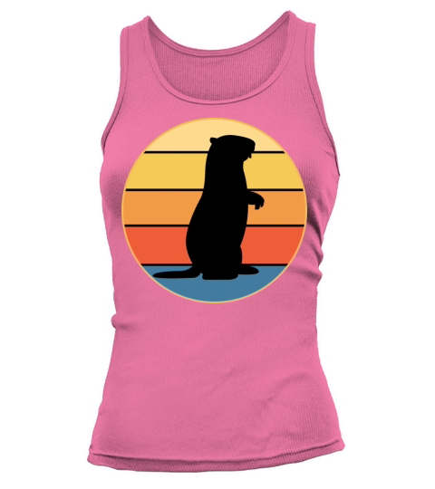 Cute Groundhog Retro Sunset Vintage Animal Lover Tank top Woman