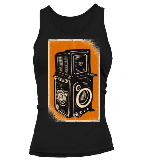 Vintage Black White Camera Tank top Woman