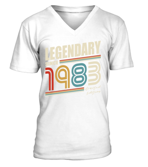 40th birthday vintage 1983 legendary since 1983 V-Neck T-shirt
