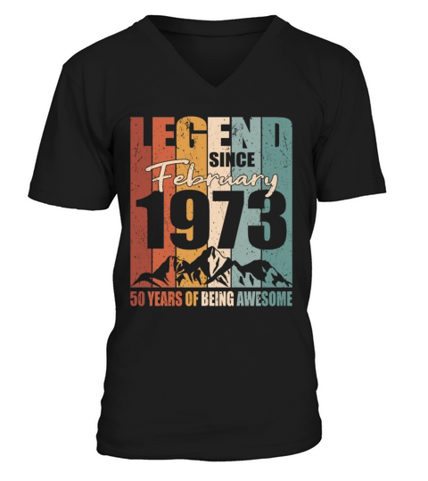 50th birthday vintage 1973 legend since 1973 V-Neck T-shirt