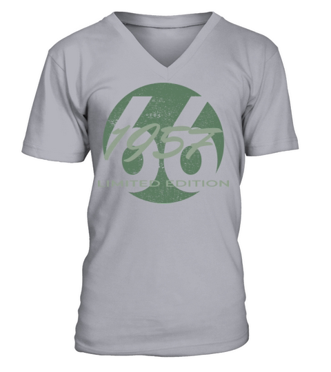 66th birthday men women 66 years 1957 vintage V-Neck T-shirt