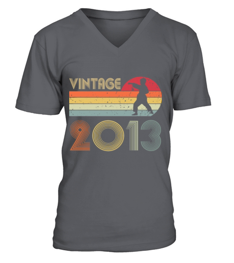 9th Birthday Karate Taekwondo Vintage 2013 Outfit V-Neck T-shirt