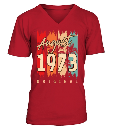 August 1973 Vintage V-Neck T-shirt