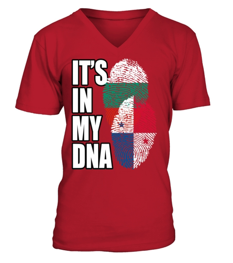 Bulgarian And Panamanian Mix Heritage DNA Flag V-Neck T-shirt