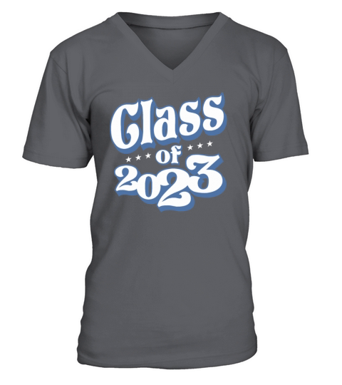 Class Of 2023 Senior 23 Graduation Vintage School V-Neck T-shirt