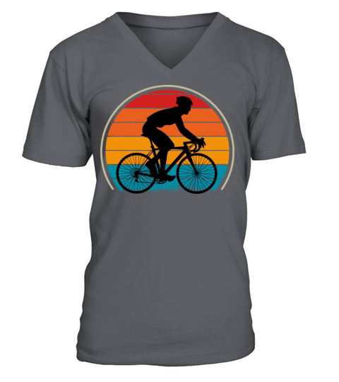 Cycling Retro Vintage Sunset T-Shirt V-Neck T-shirt