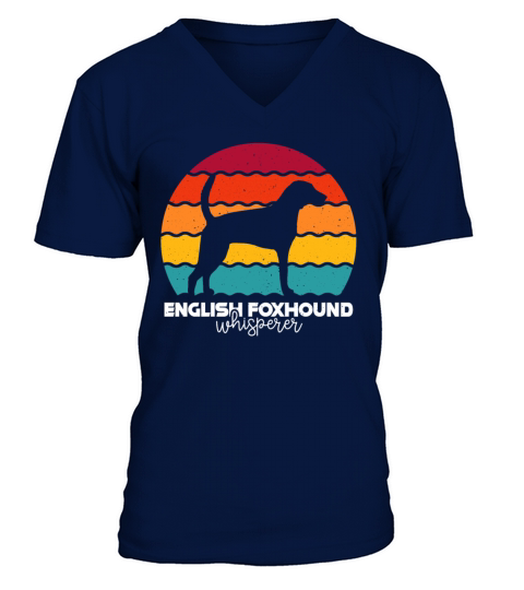English Foxhound Whisperer Retro Vintage V-Neck T-shirt