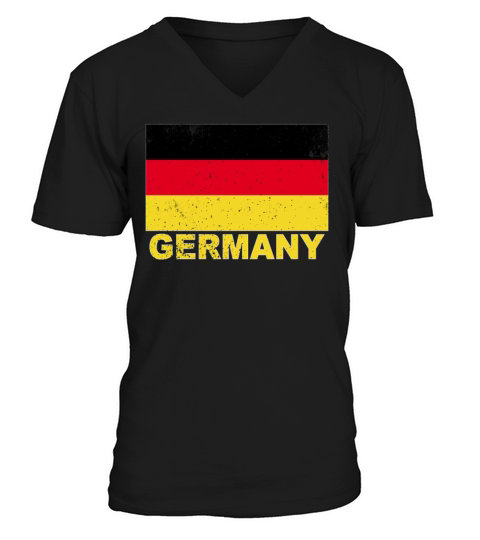 Germany Flag Vintage German Nationality Roots Trav V-Neck T-shirt