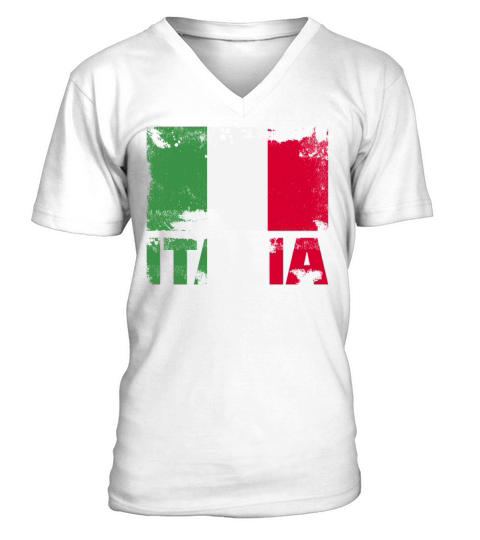 Italy Flag Vintage Distressed Italia Grunge Travel V-Neck T-shirt