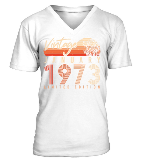 January 1973 Vintage Lion V-Neck T-shirt