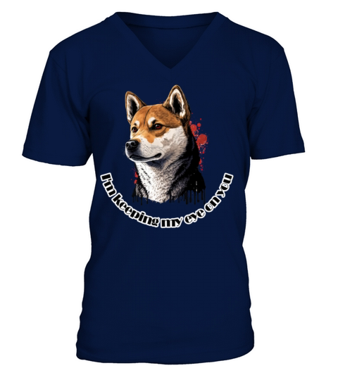 keeping eye on you by Shiba Inu Meme on fabricsshi V-Neck T-shirt