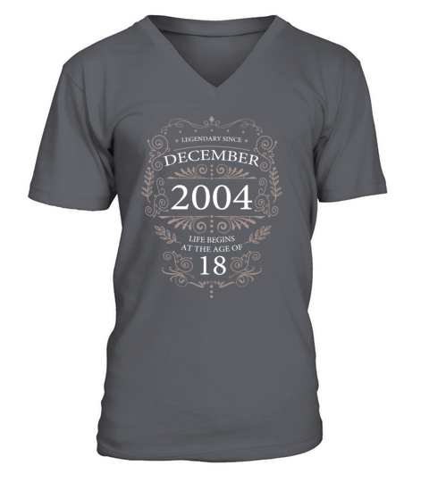 Legendary since December 2004 18th birthday gifts V-Neck T-shirt