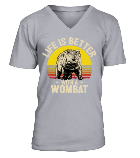 Life Is Better With Wombat V-Neck T-shirt