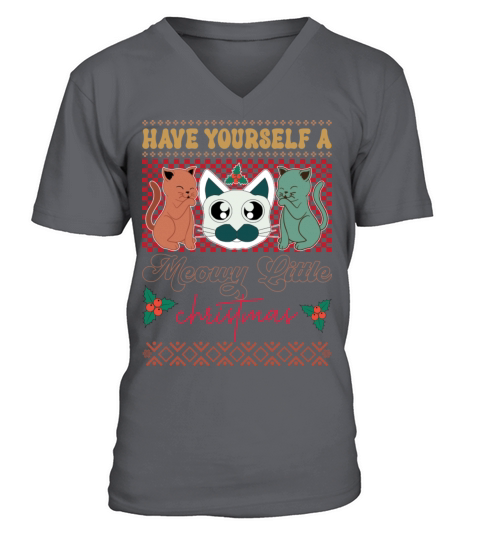 Merry Christmas retro vintage pink santa claus V-Neck T-shirt