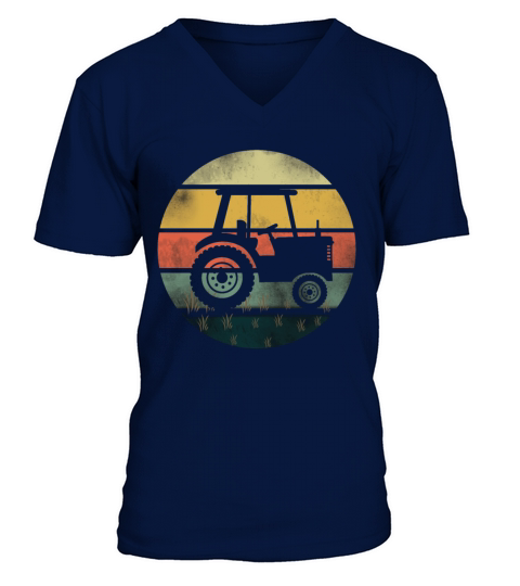 Retro Vintage Tractor Truck Ranch Farm Farmer V-Neck T-shirt