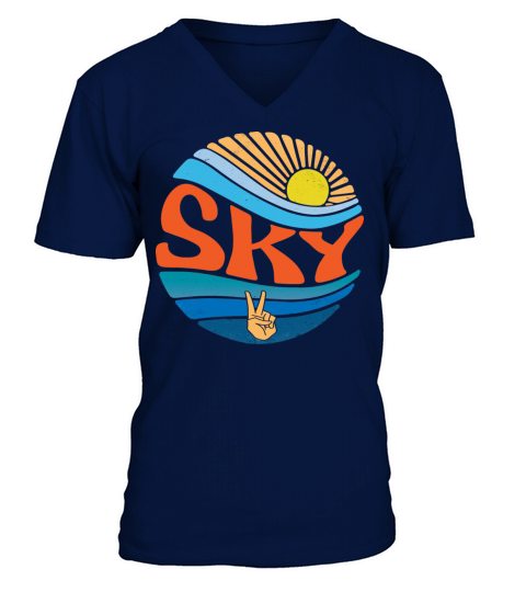 Sky Shirt Vintage Sunset Sky Groovy Tie Dye V-Neck T-shirt