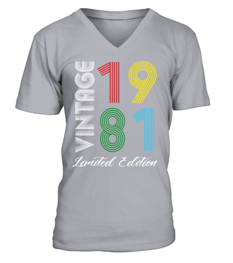 Vintage 1981 Vintage Birthday Retro Vintage V-Neck T-shirt